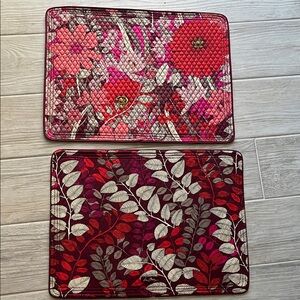Vera Bradley 6 Mulberry Medallion quilted cloth placemats NEW reversible floral